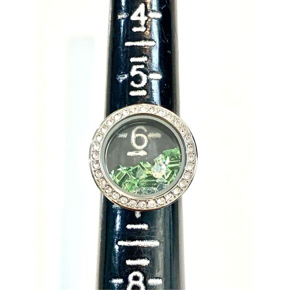 Locket Silver Crystal Ring Size 6 #origami owl #keepsake #locket ring - Picture 4 of 4